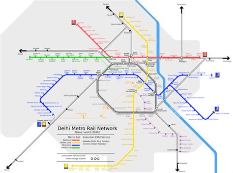 Delhi metro map, India