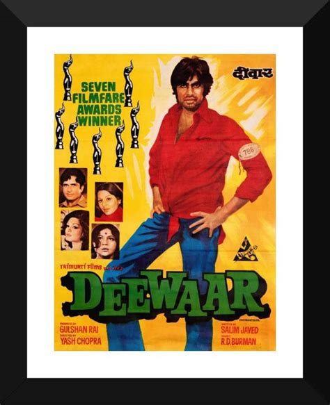 Deewar - Amitabh Bachchan - Small Poster Paper - Framed (12 x 17 inches ...