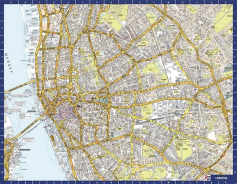 Liverpool City Centre A-Z Street Wall Map