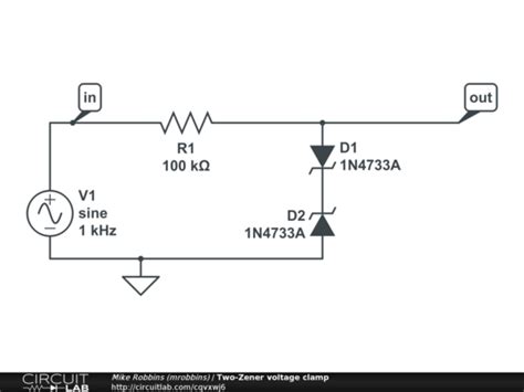 Two-Zener voltage clamp - CircuitLab