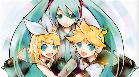 Len Kagamine And Miku Hatsune Wallpaper