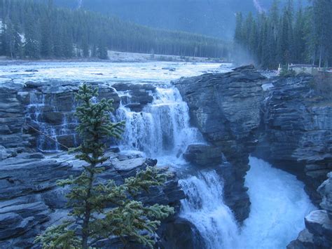 Athabasca Falls At Dusk Wallpapers Images Photos Pictures Backgrounds