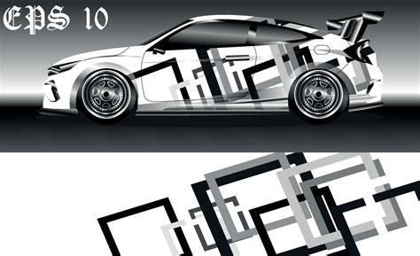 Car wrap design vector, truck and cargo van decal. Graphic abstract ...