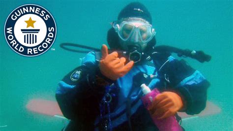 Longest open saltwater SCUBA dive (female) - Guinness World Records - YouTube