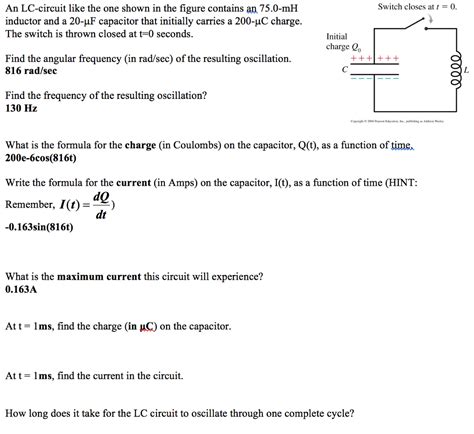 Solved An LC-circuit like the one shown in the figure | Chegg.com