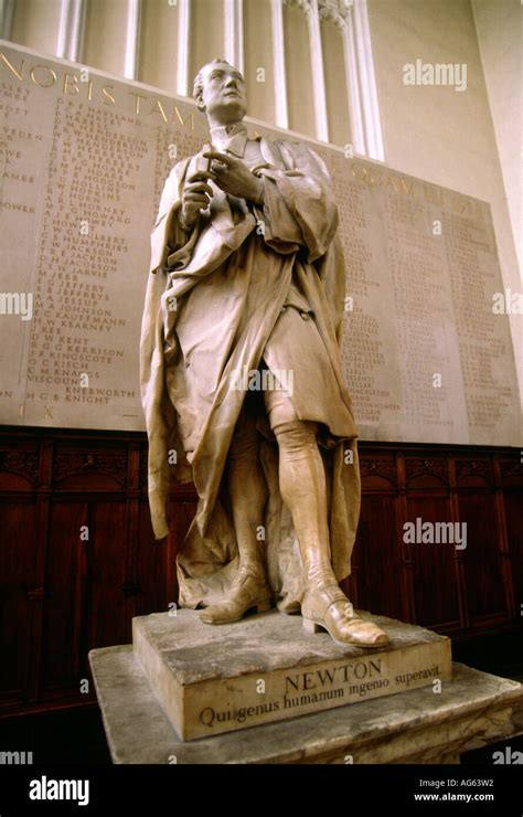 UK Cambridgeshire Cambridge Trinity Street Statue of Isaac Newton in ...