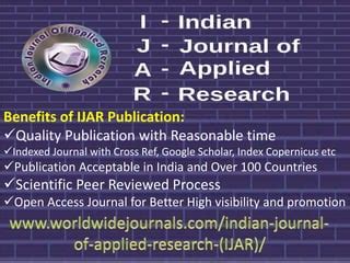 Benefits of ijar and ijsr publication | PPT