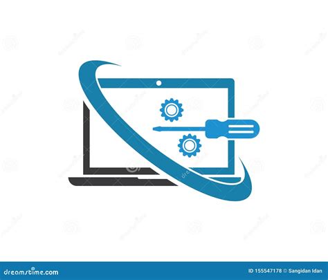 Computer Service and Repair Logo Icon Vector Illustration Stock Vector ...