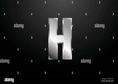 silver metal alphabet letter H logo icon template. Suitable for a company logotype design Stock ...