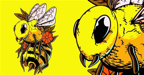 Honey Bee Vector Illustration by winaprizal on Envato Elements