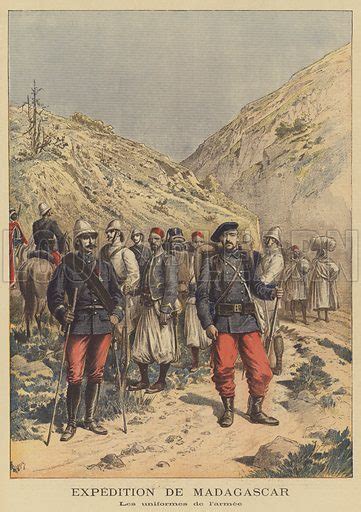 Uniforms of the French Army on the expedition to Madagascar stock image ...