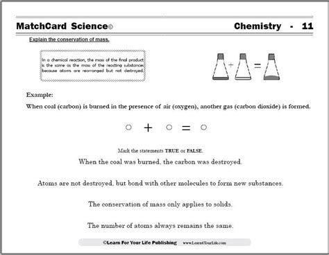 Chemistry Worksheets | Conservation of mass, Chemistry worksheets, Analysis