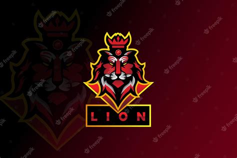 Premium Vector | Mascot lion gaming logo design