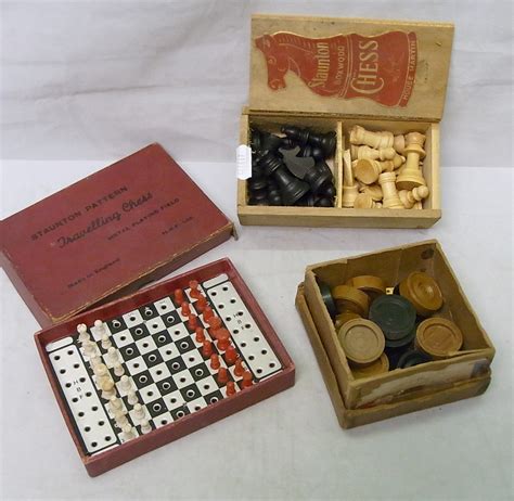 A Staunton chess set etc