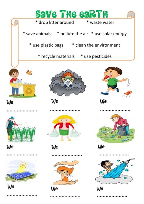 Environment interactive and downloadable worksheet. You can do the exercises online or download ...