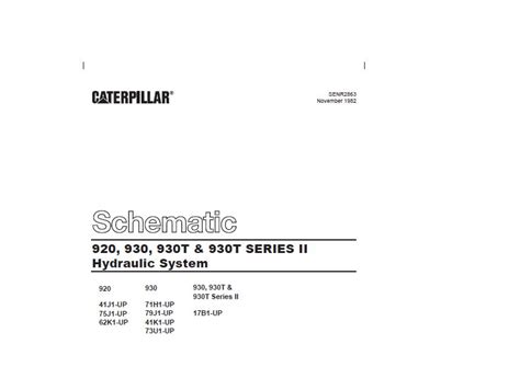 Cat 920, 930, 930T & 930T SERIES II Hydraulic System Schematic Manual ...