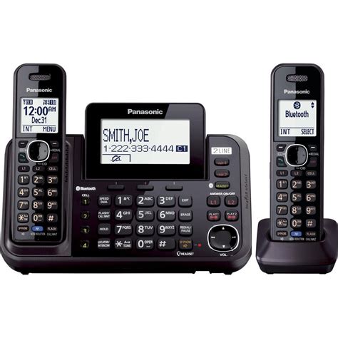 Buy Panasonic2-Line Cordless Phone System with 2 Handsets - Answering Machine, Link2Cell, 3-Way ...