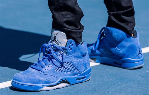 Air Jordan 5 Blue Suede Flight Suit Family Sizing - Sneaker Bar Detroit