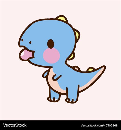 Cute dinosaur kawaii chibi drawing style Vector Image