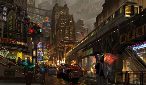 Wallpaper : Fu Chenqi, China, futuristic city, cityscape, artwork 1920x1121 - WallpaperManiac ...