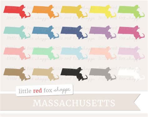 Massachusetts Clipart, US State Clip Art, USA Clipart, State Clipart ...