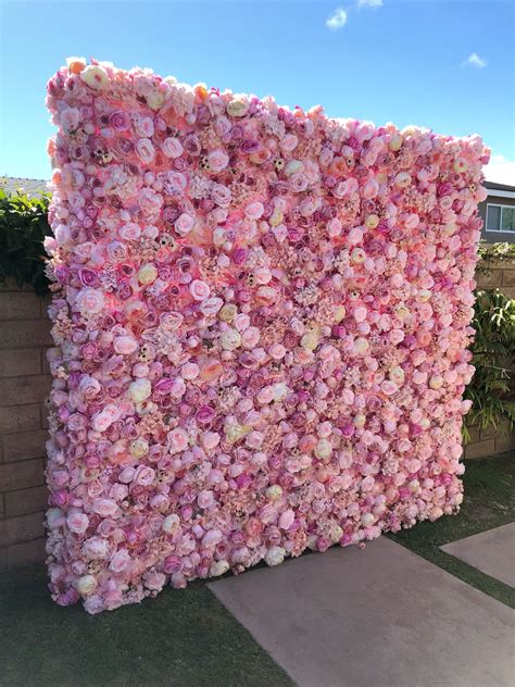 Blush Pink Flower Wall Backdrop | Flower wall backdrop, Pink bridal ...