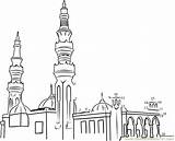 Masjid Nabawi Coloring sketch template