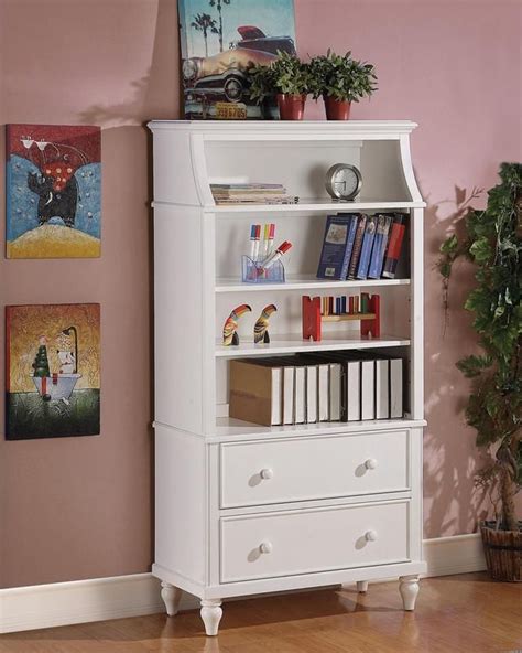 small white bookcase with drawers | Bookcase with drawers, White bookcase, Small white bookcase