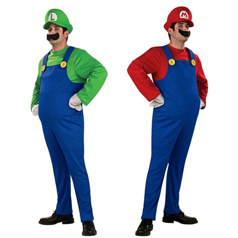 Adult Super Mario Bros. Mario Luigi Std Deluxe Costume | eBay