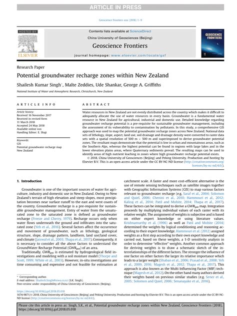 (PDF) Potential groundwater recharge zones within New Zealand