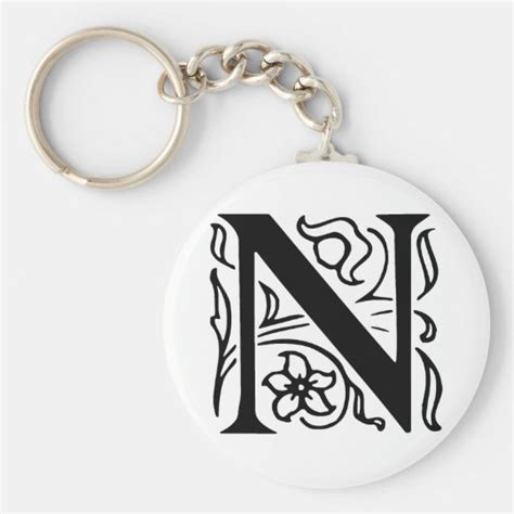 Fancy Letter N Keychain | Zazzle.com