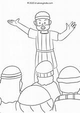 Peter Preaching Coloring Page sketch template