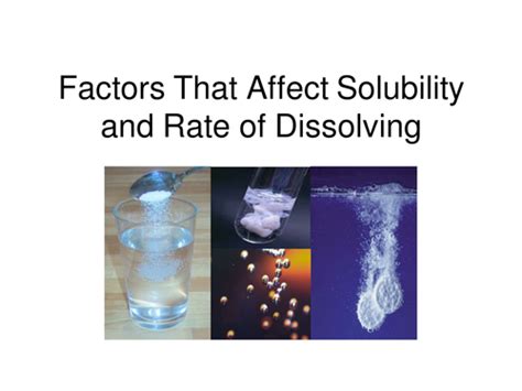 Factors Affecting Solubility | Teaching Resources