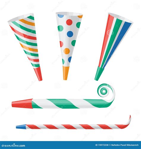 Party Horn Vector Illustration Isolated on White Background Stock Vector - Illustration of ...