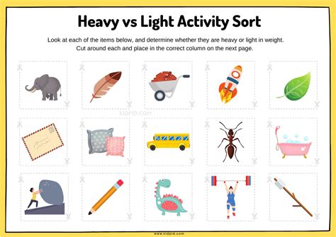 Grade 1 Heavy And Light Objects Worksheet