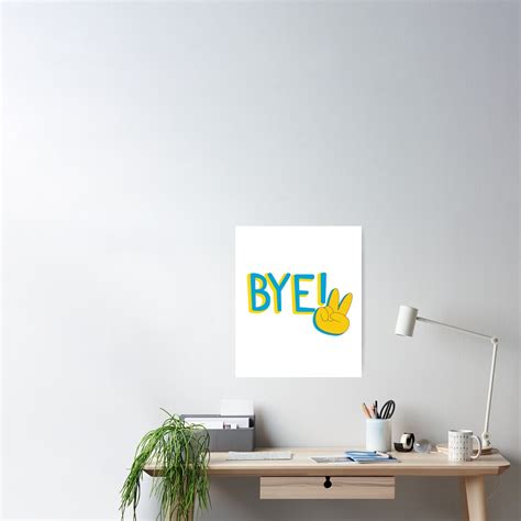 "Bye Yellow Emoji Hand Peace Sign" Poster for Sale by TotalityDesigns ...