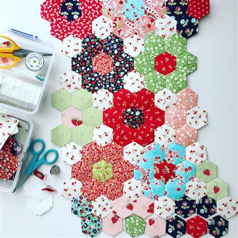 English Paper Pieced Hexagons for Quilt Pattern