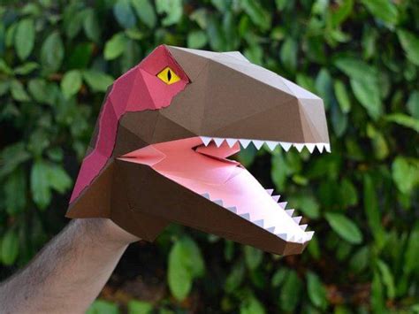 Velociraptor Puppet Paper Pattern | Dinosaur Puppet | Kids Craft ...