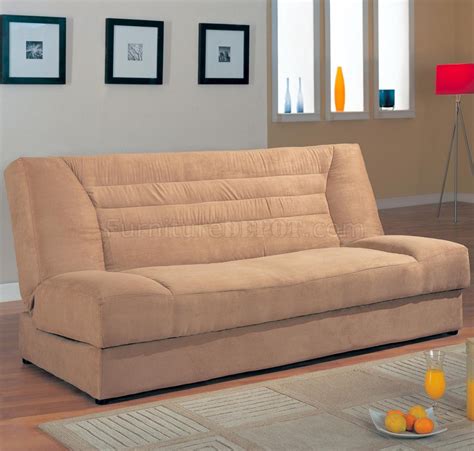 Modern Microfiber Convertible Sofa Bed 500781 Tan