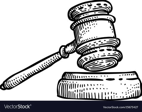 Cartoon image of law icon judge gavel symbol Vector Image