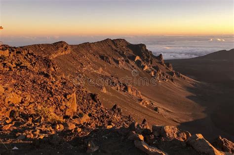 Views from Haleakala Crater Just after Sunrise Stock Photo - Image of ...