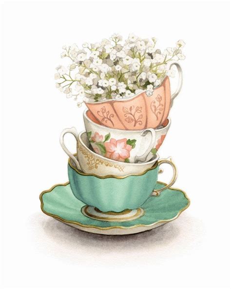 Pin by Framwe on Arte inspirador ☾ | Tea cup art, Watercolor illustration, Cup art