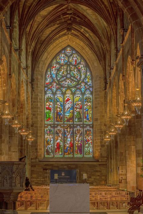 Stained glass window, St. Giles' Cathedral, Edinburgh, Scotland. Photograph by Robert Murray ...