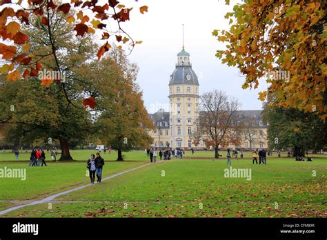 Palace and gardens, Karlsruhe, Baden-Wurttemberg, Germany, Europe Stock ...