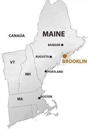 Map showing location of Brooklin Maine | School, Maine, Bangor