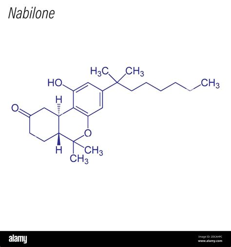 Skeletal formula of Nabilone. Drug chemical molecule Stock Vector Image ...