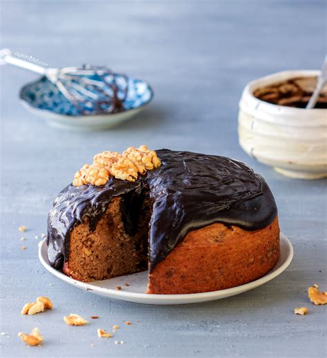 Gluten-free Banana Walnut Cake w/ Chocolate Frosting - Nutriholist