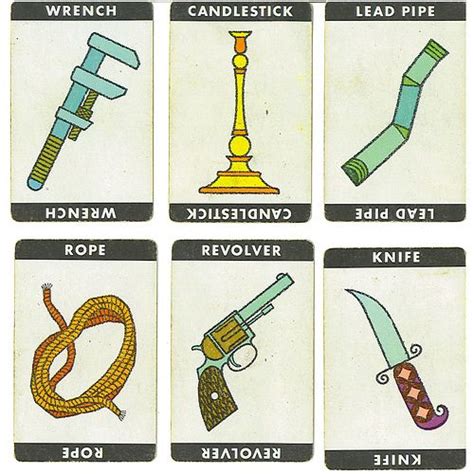 Clue Board Game Weapons