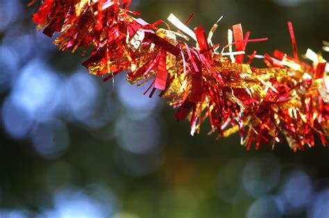 Red Garland With Blurred Lights Free Stock Photo - Public Domain Pictures