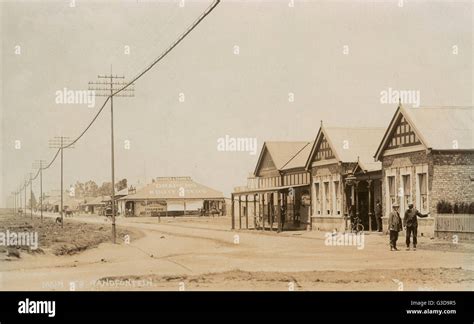 Main street, Randfontein, a gold mining town in Transvaal (now Gauteng), South Africa. Date ...